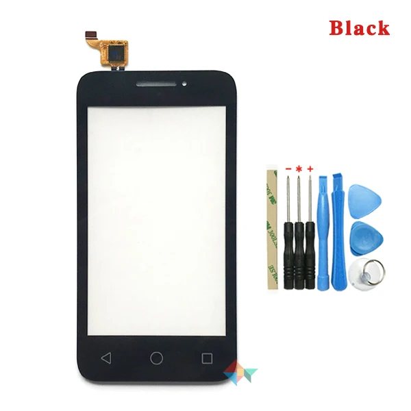 Высокое качество 4," для Alcatel One Touch Pixi 3 4013D 4013 OT4013 сенсорный экран дигитайзер Переднее стекло объектив сенсорная панель - Цвет: Black With Tool