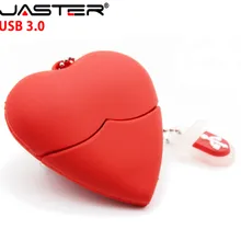 JASTER USB 3,0, красный usb флеш-накопитель в форме сердца, 4 ГБ/8 ГБ/16 ГБ/32 ГБ, красивая карта памяти, прекрасный подарок для девочки