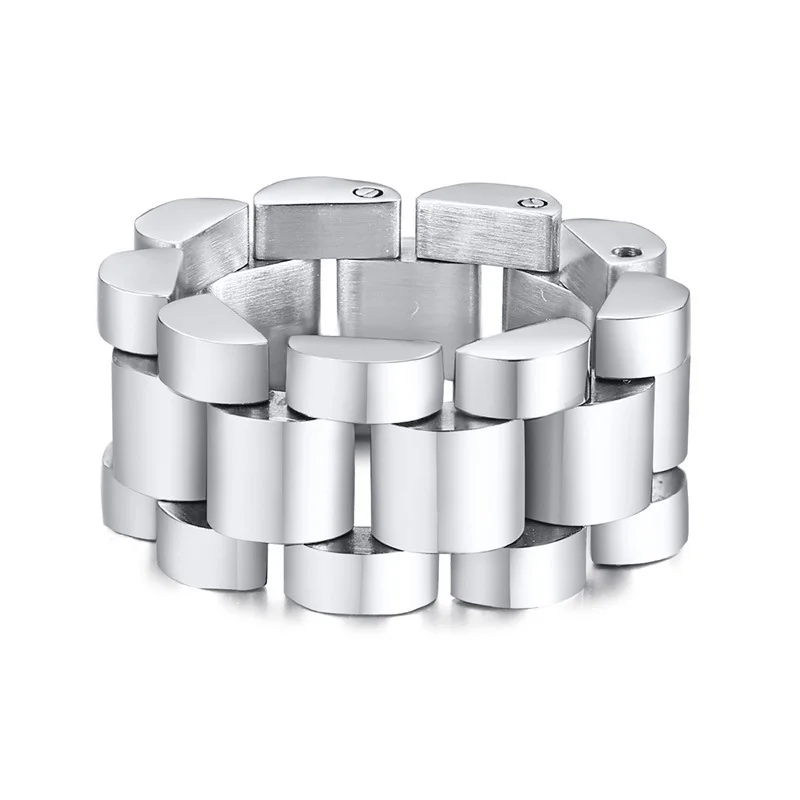 

Simple Personalized Silver Color Ring for Men Stainless Steel Cool Ring Tide Male Daily Jewelry