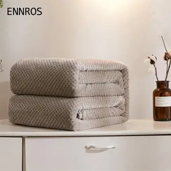 

ENNROS Net coral blanket winter solid color flange flannel air conditioning blanket aircraft household sheets pink
