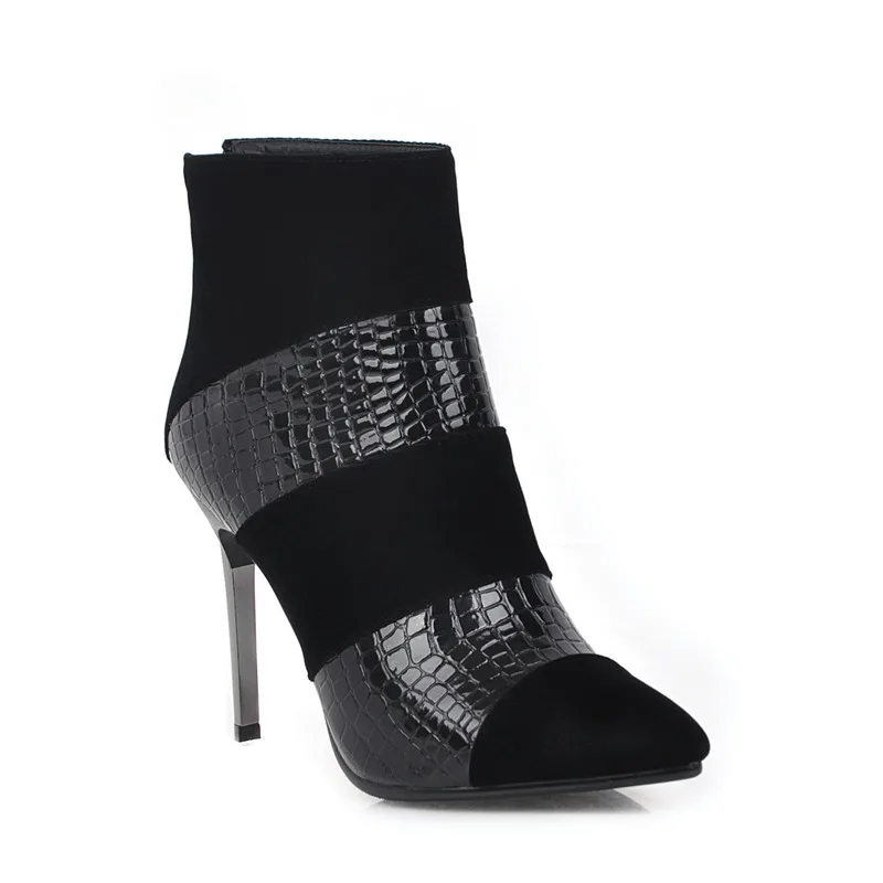

Womens Ankle Boots Platform High Heels Boots Zipper Round Toe Winter Ladies Boots Black Boots Woman 2019 New Shoes