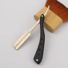 Ebony Handle Men'S Facial Beard Razor Replaceable Blade Razor And Feather Blade