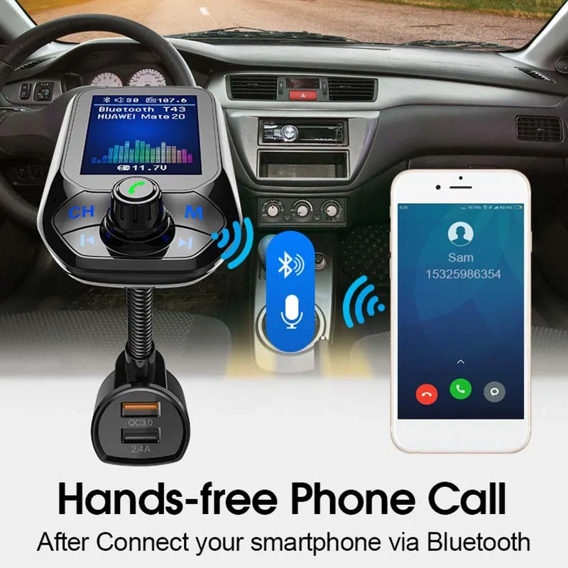 Автомобильный Bluetooth fm-передатчик MP3-плеер Hands Free радио адаптер USB зарядное устройство DQ-Drop