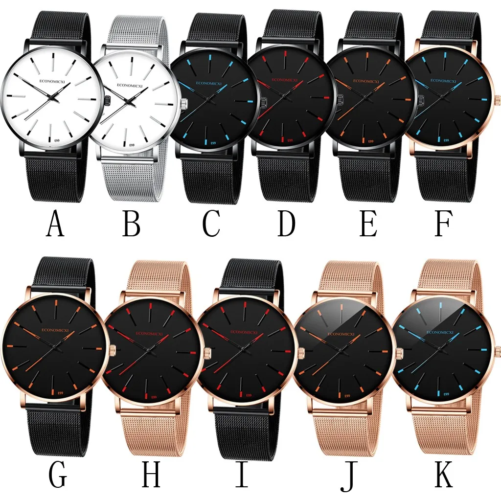 Mens Watch Luminous ECONOMICXI Brand Quartz Casual Business Male Waterproof Leather Strap WristWatch Clock Relogio Masculino