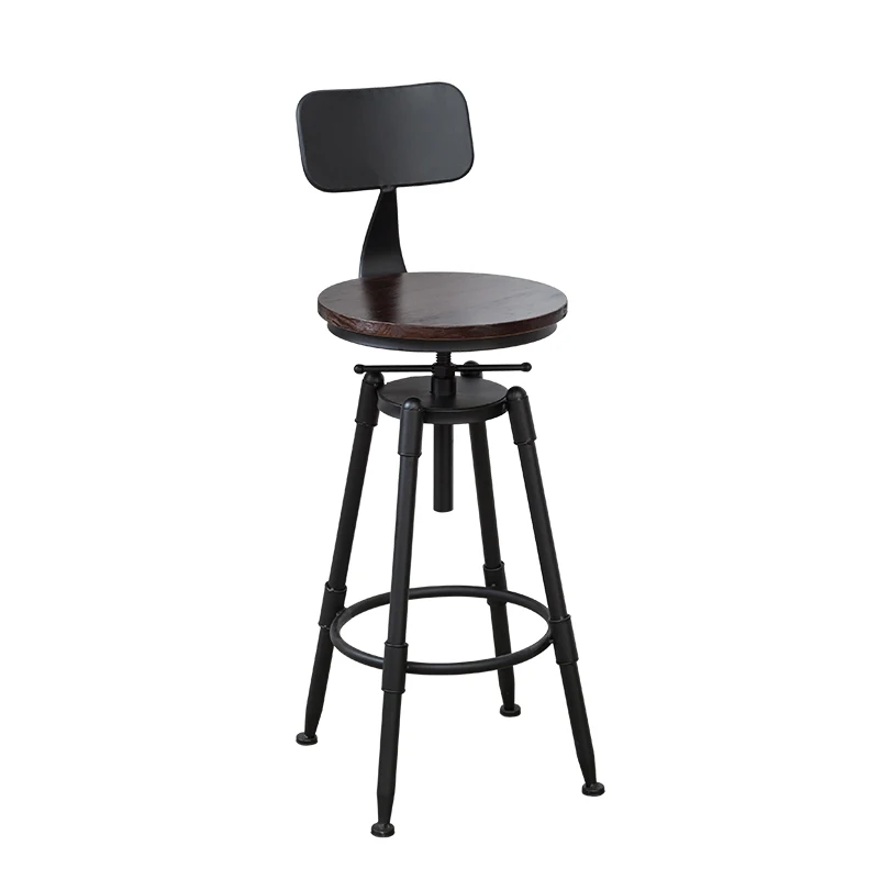 

Bar Chair Modern Simple Back Iron Art Rotating Bar Chair Lift Home Bar Chair High Stool