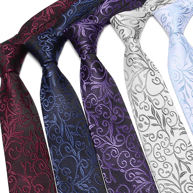 

Luxury 7CM Men's Print Pattern Ties for Men's Slim Neckties Polyester Jacquard Skinny Neck Tie Wedding Narrow Ties