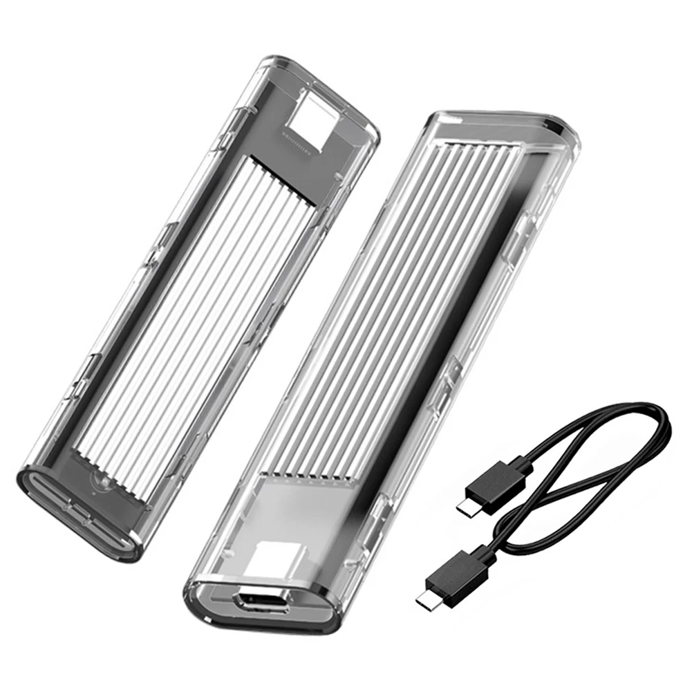 

M.2 SSD case for NVME PCIE NGFF SATA M/B Key SSD Disk NVME SSD Enclosure M.2 to USB C Transparent Hard Drive Box 10Gbps