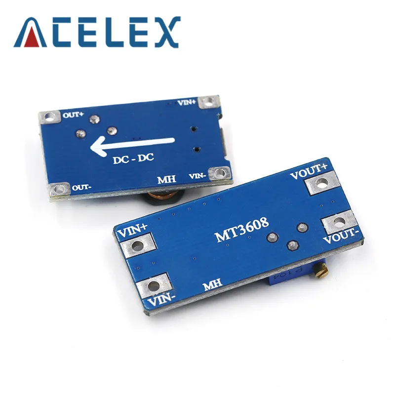 1 шт. MT3608 DC регулируемый Повышающий Модуль 2A повышение пластина Step Up с MICRO USB 2V 24V 5V 9V