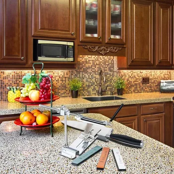

Stainless Steel Knife Sharpener Sharpening Machine Fix Angle with Stones Sharpener Tool for Kitchen