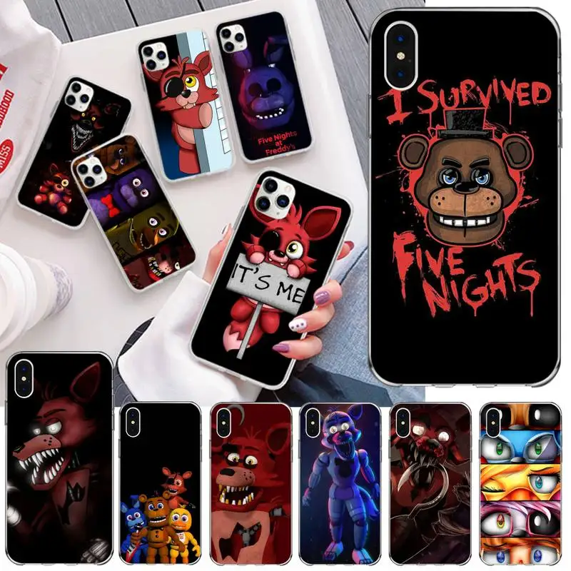NBDRUICAI Fnaf плюшевый Foxy мягкий черный чехол для телефона iPhone 11 pro XS MAX 8 7 6 6S Plus X 5S SE 2020 XR