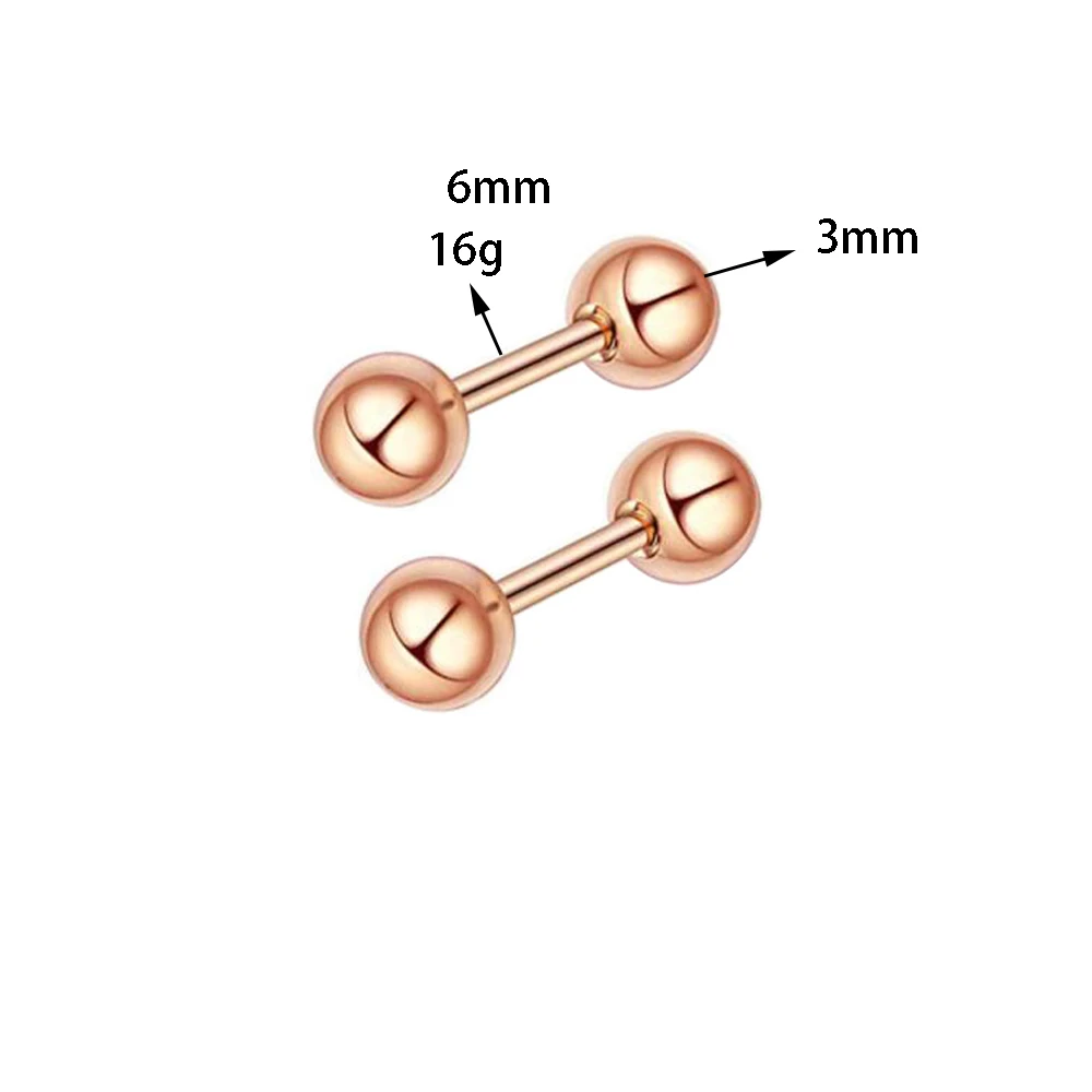 JUNLOWPY 1-7 пар серьги для ушного хряща из нержавеющей стали шаровая шпилька штанга для Штанга пирсинг уха тело губная серьга для женщин
