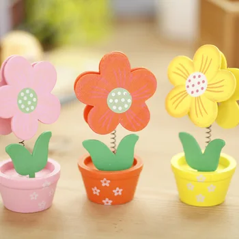 

Wood Cute Kawaii Mini floral design Paper Photo Namecard Clips for School Office Supplies Wholesale Stationery Desk Decoration