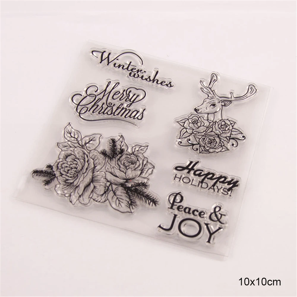 Xmas L Transparent Silicone Clear Stamps For Scrapbooking Kids DIY Handmade Photo Album Decor Rubber Christmas Stamp