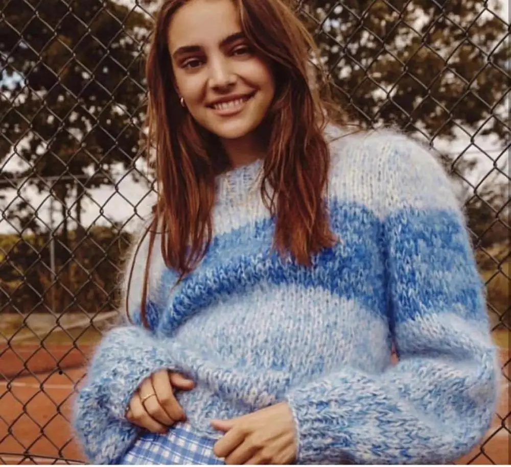 

winner new sweater casual women mohair lantern sleeve sweater female fashion pullover ladies Thick Warm sweater rmsx 8.13