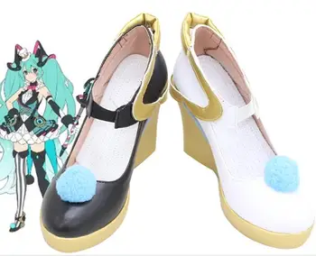 

New VOCALOID Hatsune Miku 2019 Magical Mirai Cosplay Shoes Miku Circus Cosplay Boots Anime Shoes Halloween Party Shoes for