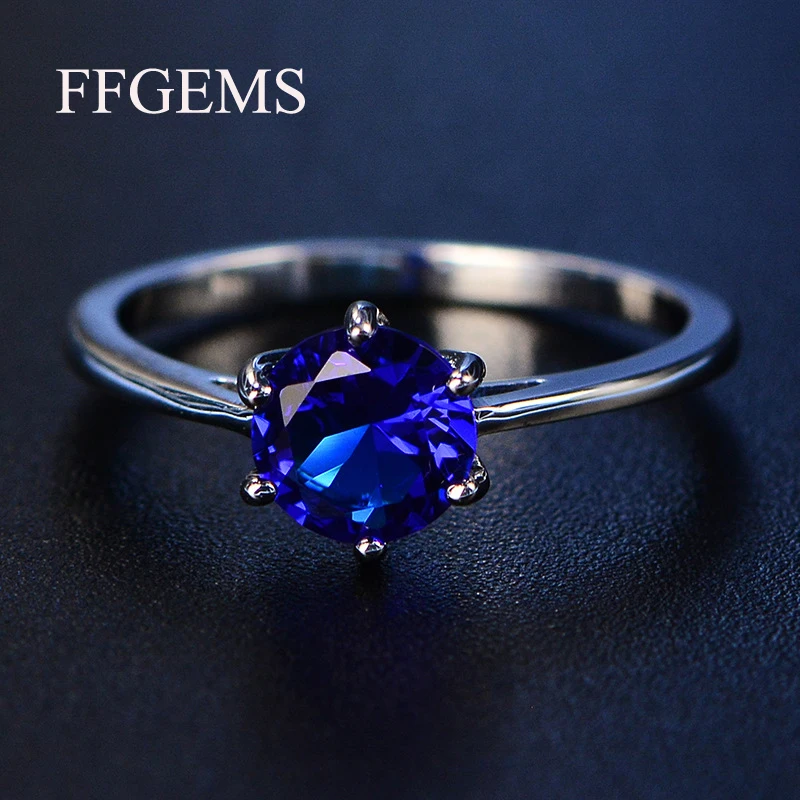 FFGems драгоценные камни аметист серебряное кольцо синий сапфир рубин серебро 925