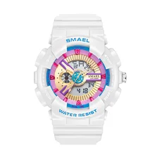 Smael женщины часы дети смотрят леди 50м водонепроницаемые часы светящиеся секундомер relogio спортивные дамы наручные часы детей