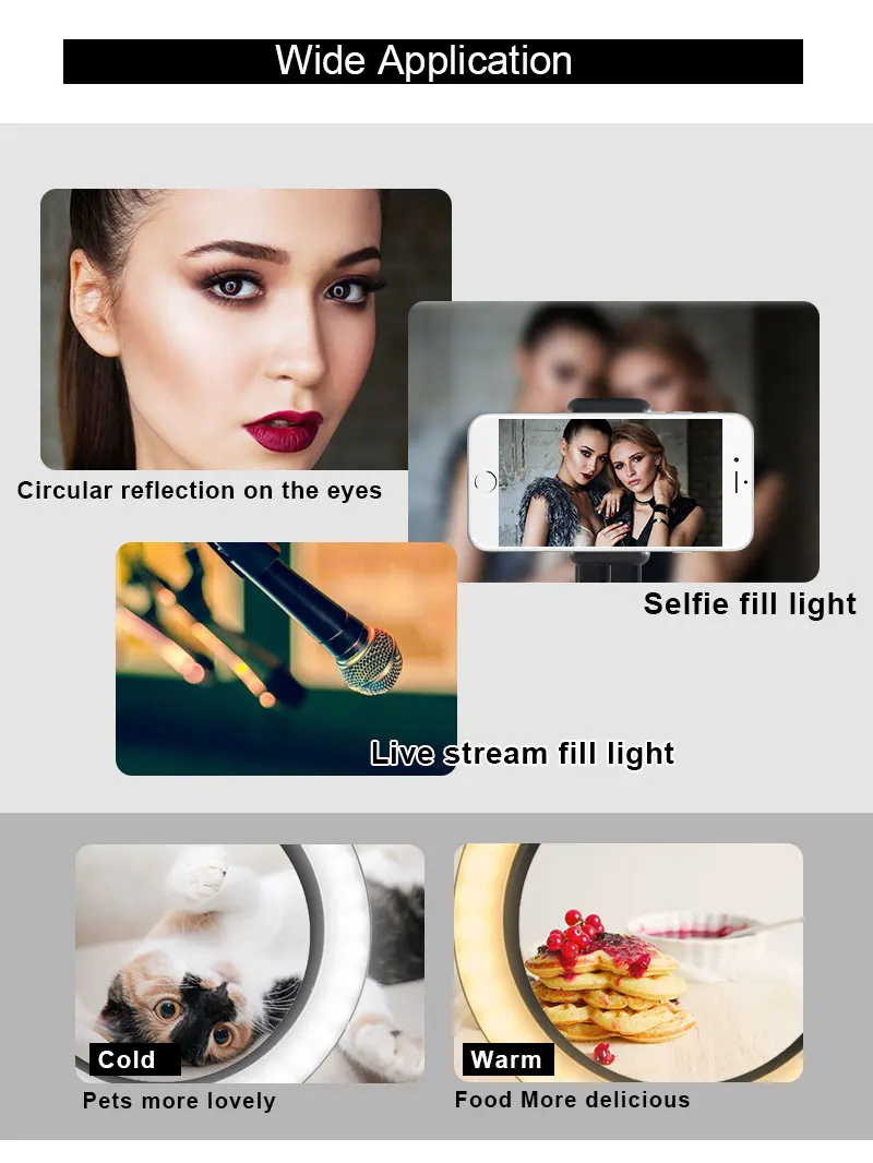 Светодиодный кольцевой светильник для селфи 10 дюймов USB 5 В с регулируемой яркостью светодиодный кольцевой светильник для фото-и видеокамеры, кольцевой светильник для телефона в режиме реального времени, заполняющий светильник для YouTube