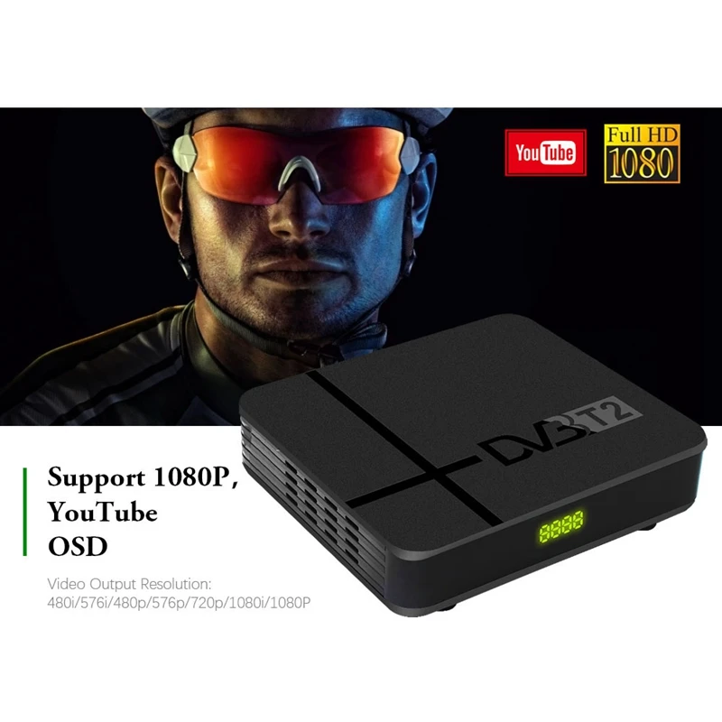 Fully HD 1080P Digital DVB-T2 K2 MAX Terrestrial TV Tuner H.265/HEVC Built-In RJ45 LAN Support AC3 IPTV DVB T2 Set Top Box EU Pl