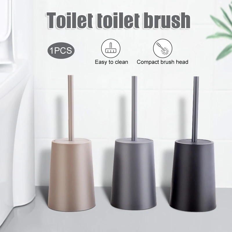 

2 in 1Toilet Brush Set Deep Cleaner Silicone Toilet Brush with No-Slip Long Plastic Handle and Flexible Brosse Toilette