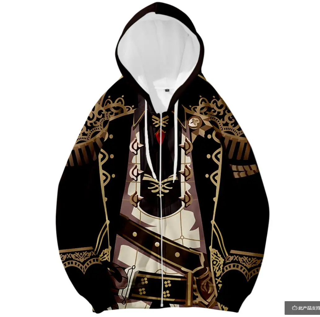 Genshin Impact 3D Print Zip Up / ĵ Ƽ  Kaeya Alberch ڽ  ĵ   Ʈ Ʈ ѿ