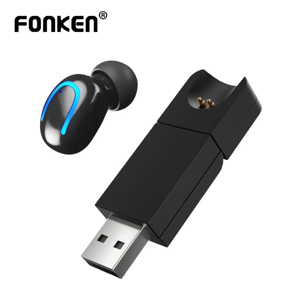 FONKEN Bluetooth беспроводные наушники USB зарядка портативный Bluetooth наушник с микрофоном одиночный наушник для мобильного телефона