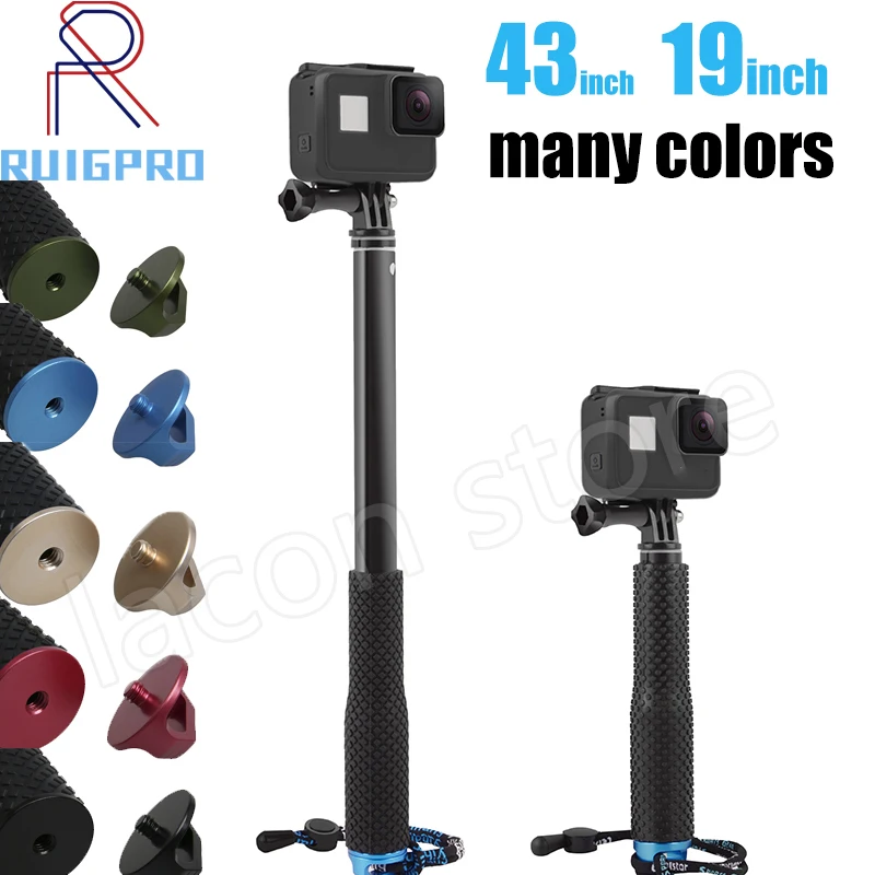 Алюминиевый монопод для дайвинга 43in GoPro Hero 6 5 7 8 9 черный штатив сеанс Sjcam Sj7 Yi 4K Экшн