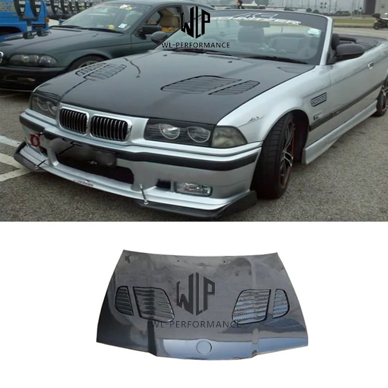 E36 3 Series M3 Style Carbon Auto Fiber Bumper Front Engine Hood