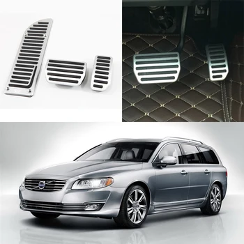 

For Volvo V70 AT 2012-2014 Brand New 3pcs Aluminium Non Slip Foot Rest Fuel Gas Brake Pedal Cover