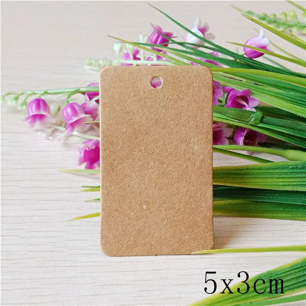 5x3cm 100 шт крафт-бумага ручной работы тег с любовью для DIY Подарочная коробка тег Конфеты Кекс Спасибо Теги/сувениры ручной работы имя бренд тег - Цвет: 5x3cm