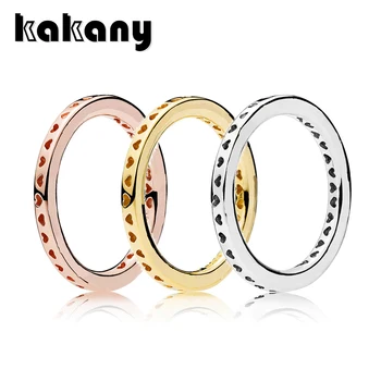 

KAKANY 2019 S925 Sterling Silver Women's LOGO Shining Heart Rings For Commemorative Day Gifts Original 1:1 Fashion Jewelry
