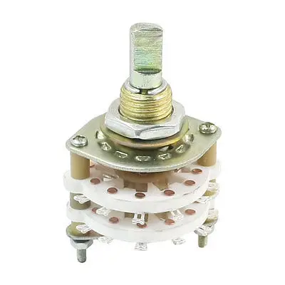 

10mm Mounting Hole Dia 4P5T Two Decks Band Channel Rotary Switch