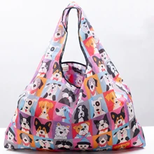 Phander большая сумка-тоут Эко сумка на плечо Складная переработанная складная сумка для покупок многоразовая сумка для покупок с короткими ручками Сумочка мультяшная собака сумка для хранения