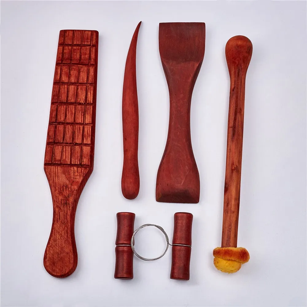 5 PC/Set Pot Arts Crafts Clay Sculpting Tools Pottery Carving Tool Set Pottery& Ceramics Wooden Handle Modeling Clay Tools