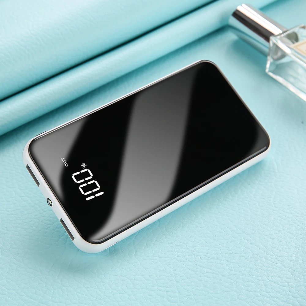 10000 мАч Micro power Bank модное зеркало портативный светодиодный зарядное устройство для мобильных телефонов внешний аккумулятор power bank для IPhone Xiaomi