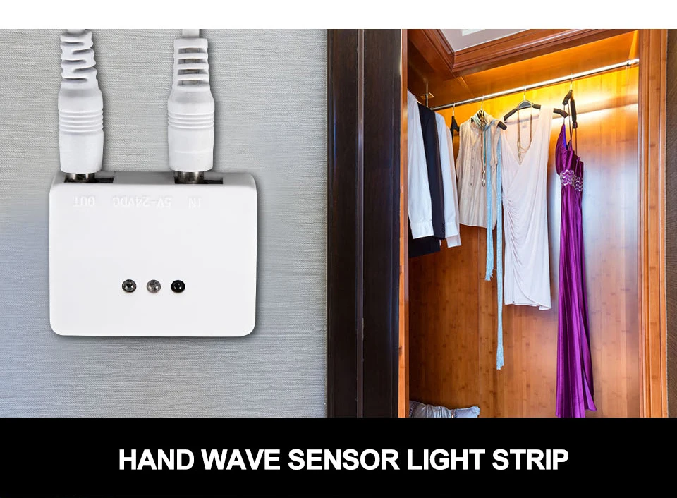 Светодиодный светильник с регулируемой яркостью, водонепроницаемый светильник для кухни под шкаф, ручной переключатель, боковая лампа с датчиком движения, ночной Светильник для шкафа