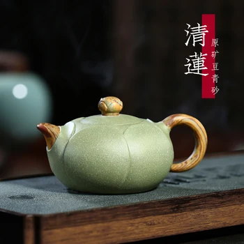 

Yixing original mine purple clay teapot, famous tea pot maker Li Xiaolu, pure handmade bean green sand and clear lotus
