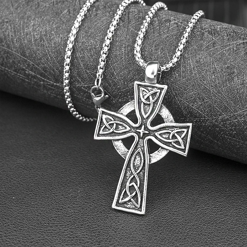 Metal Cross Necklace Accessories Celtic Cross Necklace Men New