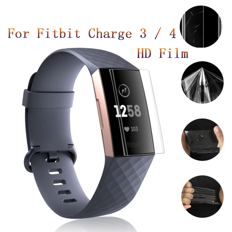 

Smart watch Accessories 9H Anti-scratch Fashion TPU full HD Cover Screen Protector Film For Fitbit Charge 3 /4 HD Protector Film