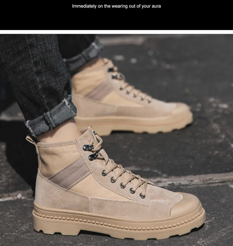 Мужская обувь в Корейском стиле; модные мужские ботинки martin; botas hombre; простая мягкая удобная дышащая Нескользящая Мужская обувь; KLYWOO