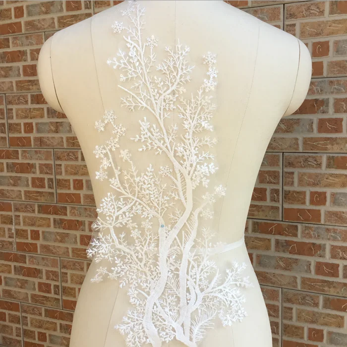 1Piece Floral Bridal Lace Applique Patches Decorative Trim Fabric Wedding Birthday Christmas Gifts | Дом и сад