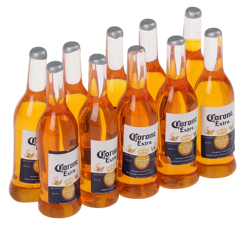 10Pcs 1/12 Dollhouse Miniature Resin Bottle Simulation Wine Bottle Model