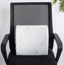 Enhanced Bamboo Fiber Memory Foam Seat and Back Support Cushion Set (Waist pad white)
