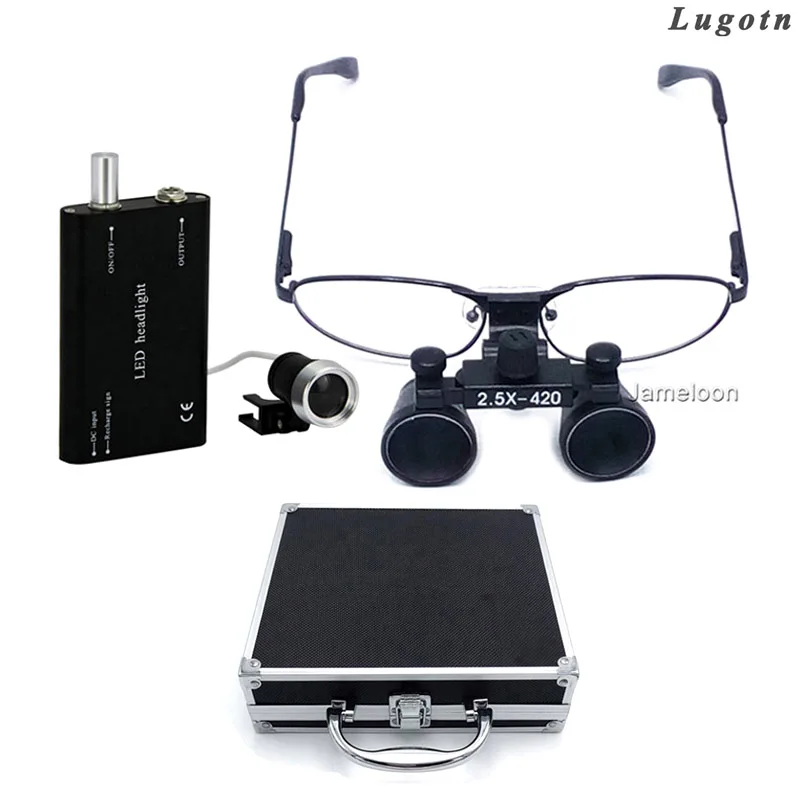 Metal Box 2.5 Times Near Sight Removable Glass Surgical Operation Loupe