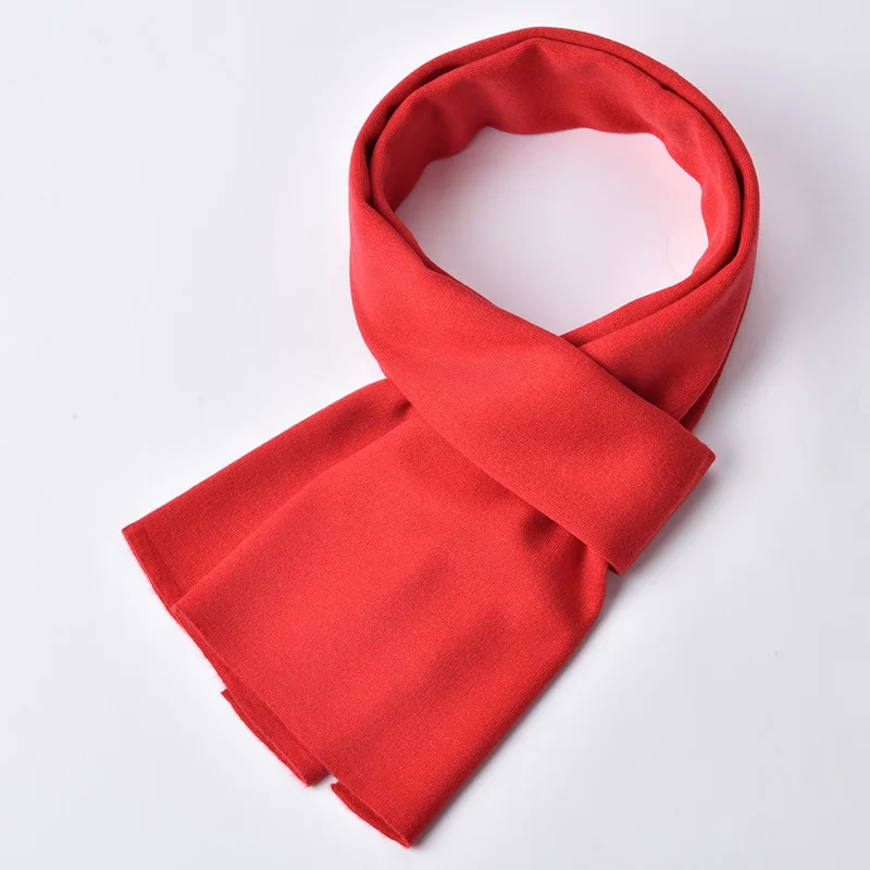 Зимний шерстяной шарф, мужской бренд, шерсть, шали и обертывания для джентльменов, приятный на ощупь шарф, мужские одноцветные теплые длинные серые шарфы - Цвет: Rose Red