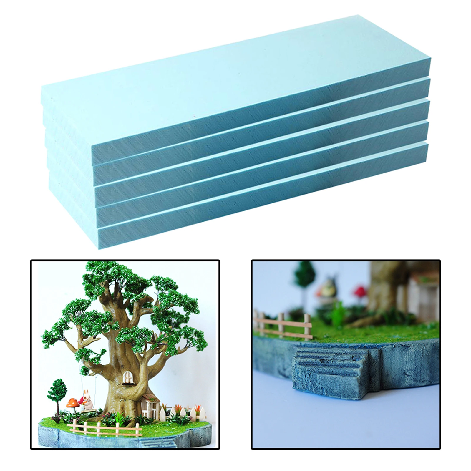 5 Pieces 295x100x30mm Craft Foam Sheets Polystyrene Styrofoam Blocks
