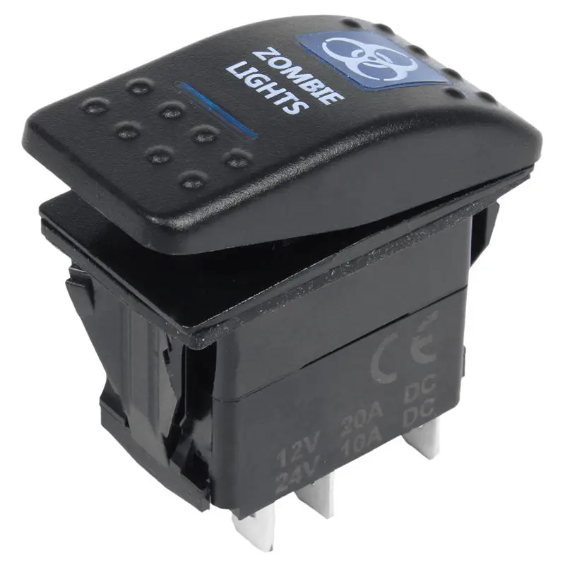 7PCS 12V 20A бар 5 Pin кулисный переключатель синий светодиодный свет автомобиля лодка