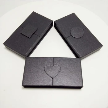 

Wholesale False Eyelash Packaging Box Lash Boxes Packaging Custom Logo Faux cils 3d Mink EyeLashes Strip black folio Empty Case