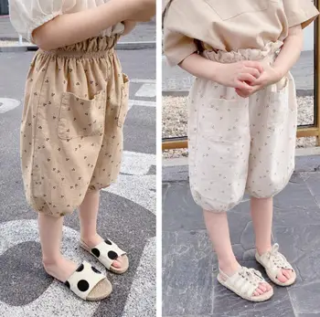 

2020 New Stylish Girls Printed Pants Summer Cotton Linen Fashion Girls Pants 1-6 Years QH302