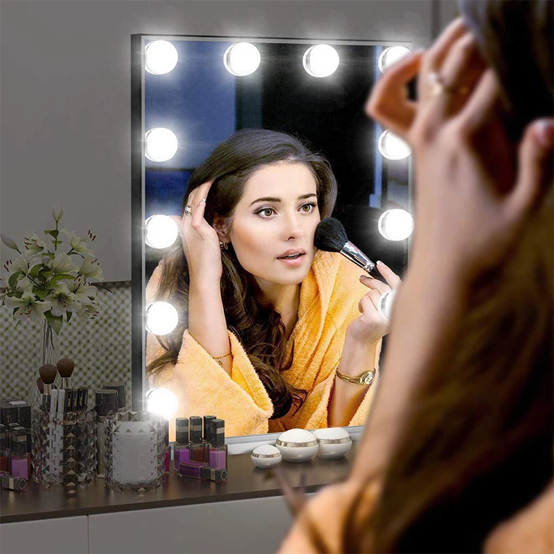 

Hollywood Style Beauty Mirrors with Lights Makeup Cosmetic Lighted Vanity Mirror Touch Control Adjustable Brightness Tabletop